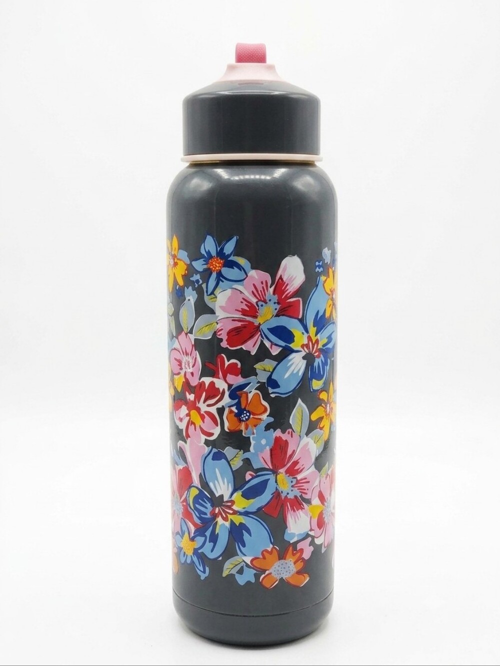 Vera Bradley Gray Thermos with Floral Retired Tossed Possies Pattern